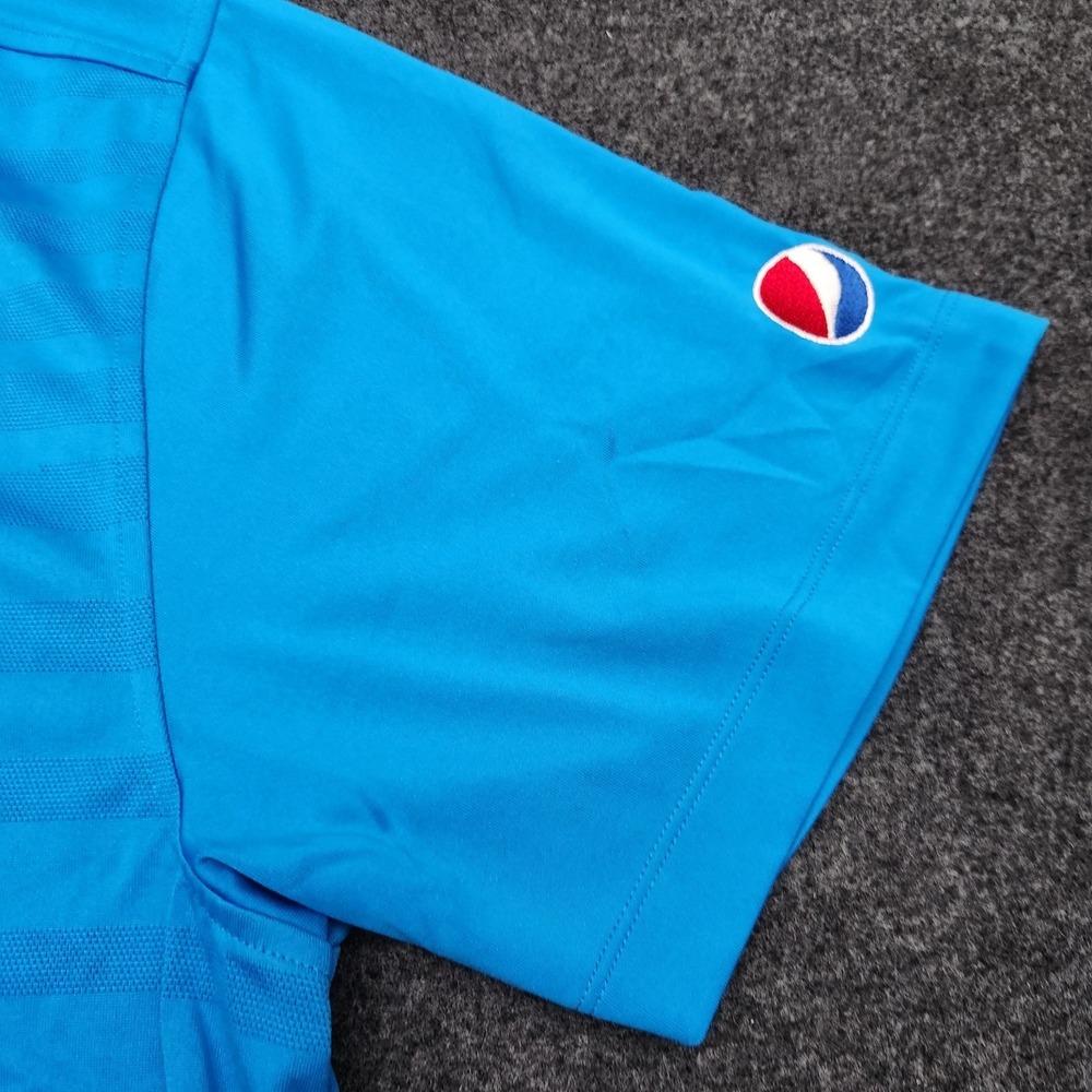 Under Armour Mens XL Blue Striped Cool Switch Performance Polo Shirt Pepsi Logo - Picture 5 of 11